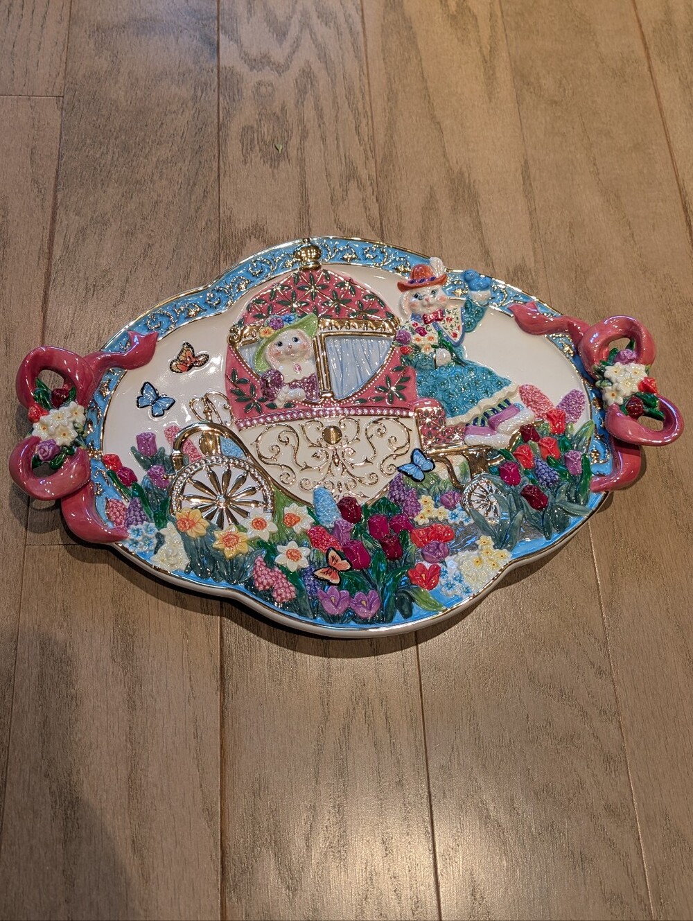 vintage CHRISTOPHER RADKO dapper hare carriage oval platter